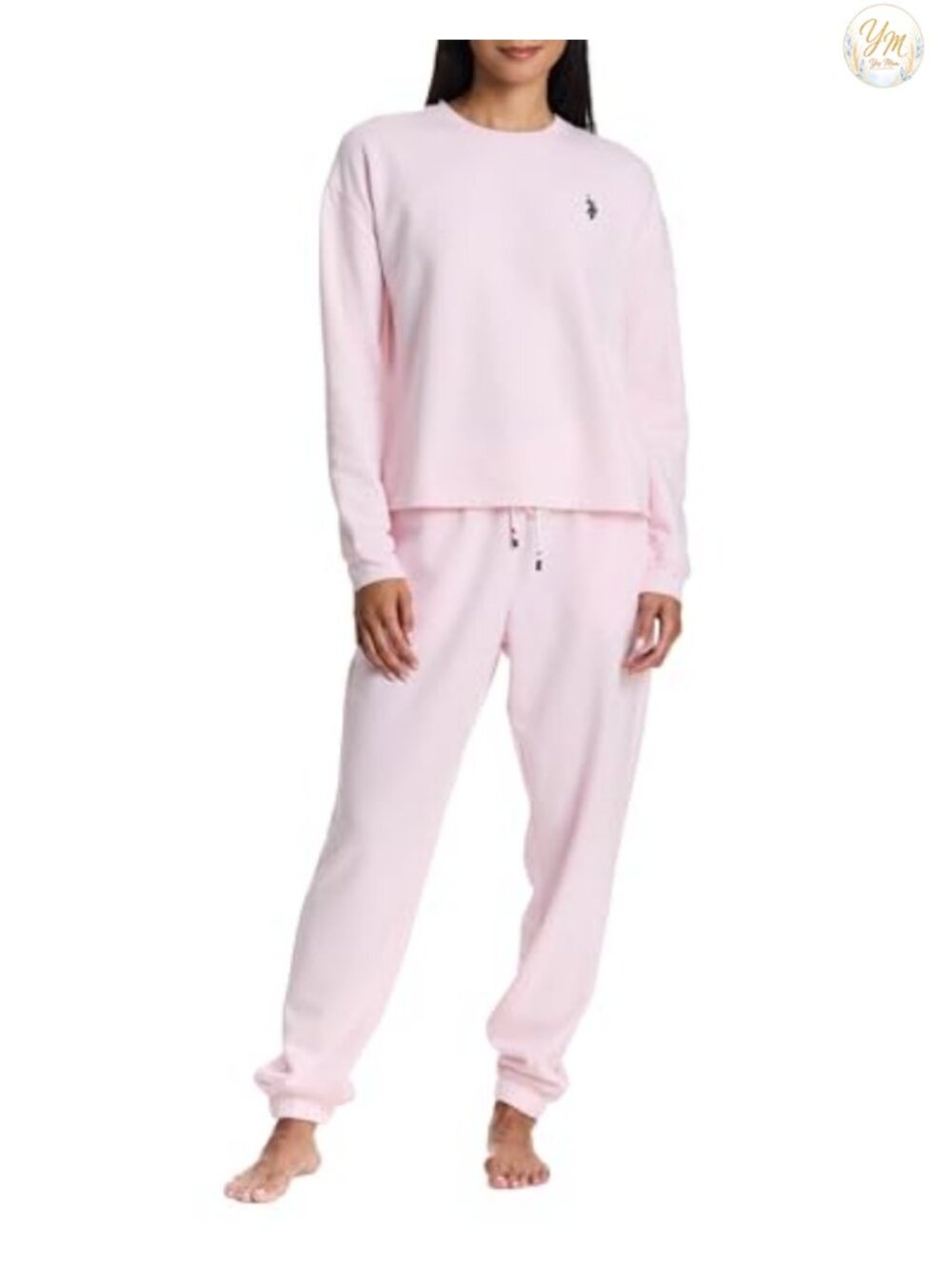 Women's Lounge Set with Sweatshirt & Joggers, Fleece-Backed Jersey, Plus Size